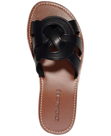 COACH Issa "C" Emblem Slide Sandals - Macy's