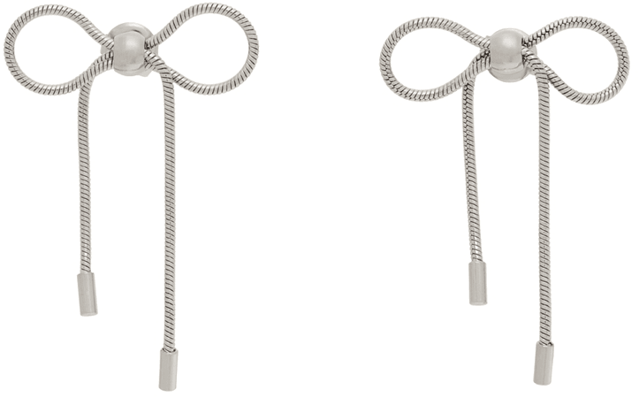 marland backus - silver bow earrings