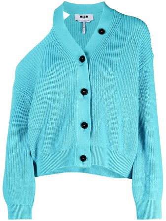 MSGM one-shoulder buttoned cardigan