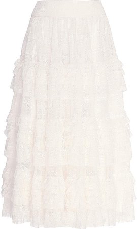 SOONIL Cream Lace Skirt Size: 0