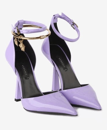 sandals heels pumps shoes purple Versace