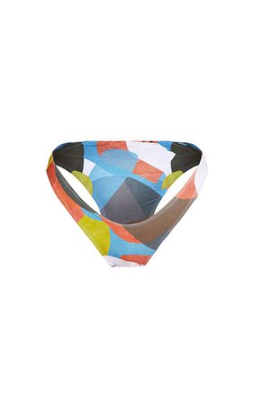 Multi Abstract Printed Triangle Bikini Bottoms | PrettyLittleThing USA