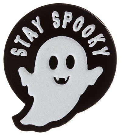 Stay Spooky ghost enamel goth pin