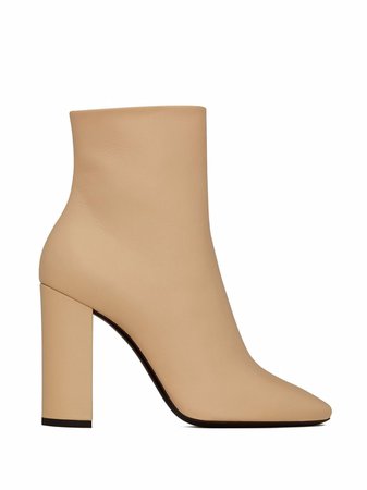 Saint Laurent Lou Heeled Ankle Leather Boots - Farfetch