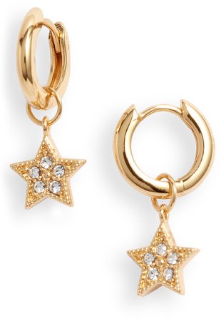 Celestial Star Charm Huggie Hoop Earrings