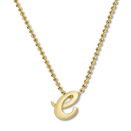 Alex Woo Autograph Letter E Necklace 14K Yellow Gold 16" | -necklaces | Necklaces | Jewelry | Jared