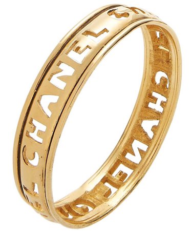 Chanel gold logo cutout bangle