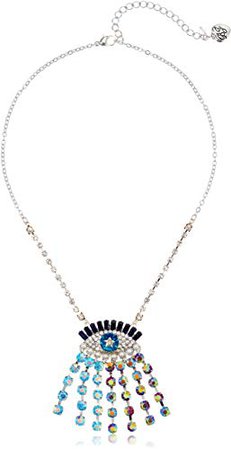 Betsey Johnson "Mystic Baroque" Queens Multi-Color and Faceted Stone Evil Eye Pendant Necklace: Clothing