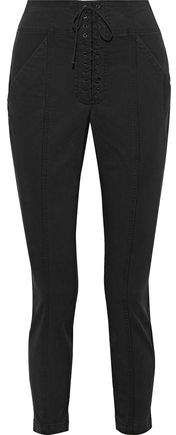 Cropped Stretch Cotton-twill Skinny Pants