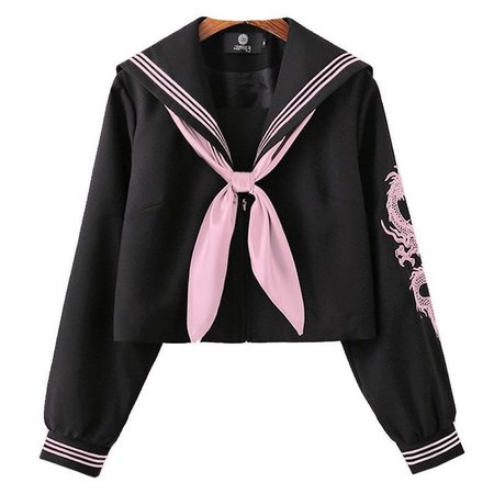 Japanese School Sailor Outfit Jk Uniform Pink Dragon Sailor Dress Plaid Skirt Sets Seifuku Girl Uniform Student School Clothes - School Uniforms - AliExpress