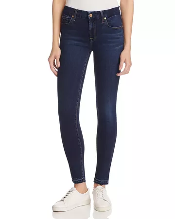 7 For All Mankind b(air) The Ankle Skinny Jeans in Dark Wash | Bloomingdale's