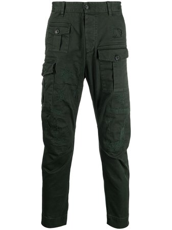 Dsquared2 distressed cargo trousers green S74KB0537S39021 - Farfetch