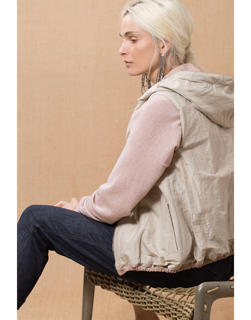 Reversible Drawstring Hooded Vest | Marissa Collections