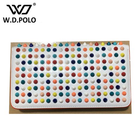 New Color Stud Women Genuine Leather Wallet High Chic Brand Design Lady Standard Wallets Clutch Hand bag Fashion Ladies Purse-in Wallets from Luggage & Bags on Aliexpress.com | Alibaba Group