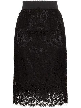 Shop Dolce & Gabbana lace midi pencil skirt with Express Delivery - FARFETCH