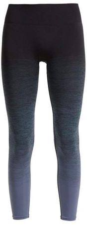 Pepper & Mayne - High Rise Ombre Compression Performance Leggings - Womens - Black Blue