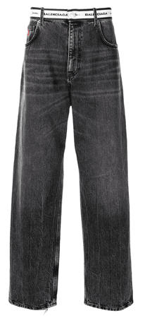 Balenciaga logo-waistband straight-leg jeans