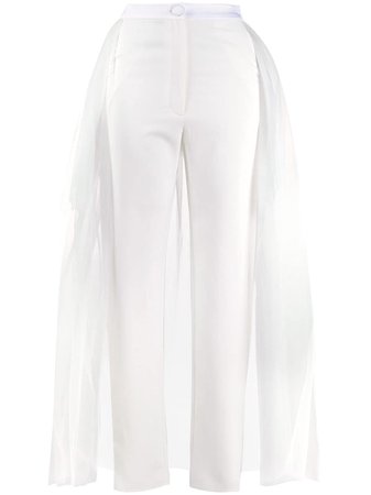 Loulou Tulle Panelled slim-fit Trousers - Farfetch