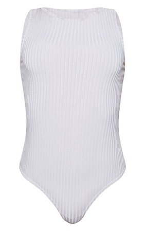 Grey Wide Rib Sleeveless Bodysuit | Tops | PrettyLittleThing