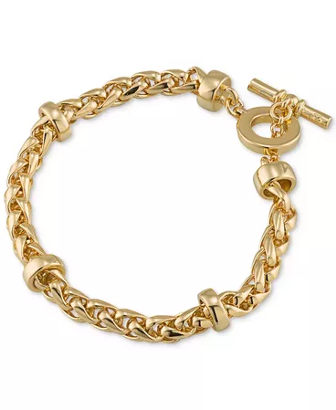 Lauren Ralph Lauren Gold-Tone Heavy Chain Toggle Bracelet & Reviews - Bracelets - Jewelry & Watches - Macy's