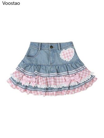 Lolita Style Mini Denim Skirt