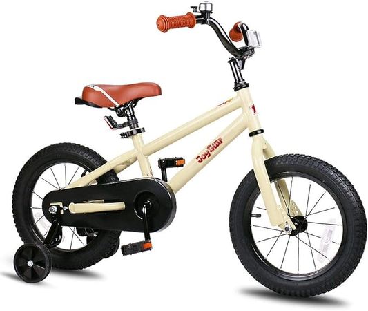 Amazon.com : JOYSTAR 12 Inch Kids Bike for 2 3 4 Years Boys Girls Gifts Bikes Child Toddler Bicycle with Training Wheels BMX Style 85% Assembled Beige : Sports & Outdoors