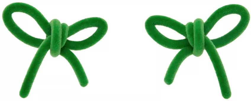 SSENSE Exclusive Green YVMIN Edition Bow Earrings by Shushu/Tong on Sale