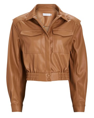 Jonathan Simkhai Marabella Cropped Vegan Leather Jacket | INTERMIX®