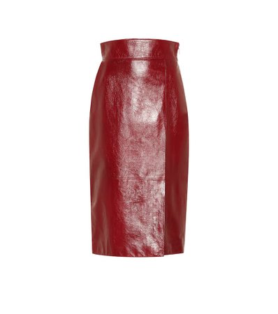 High-Rise Leather Midi Skirt | Gucci - Mytheresa