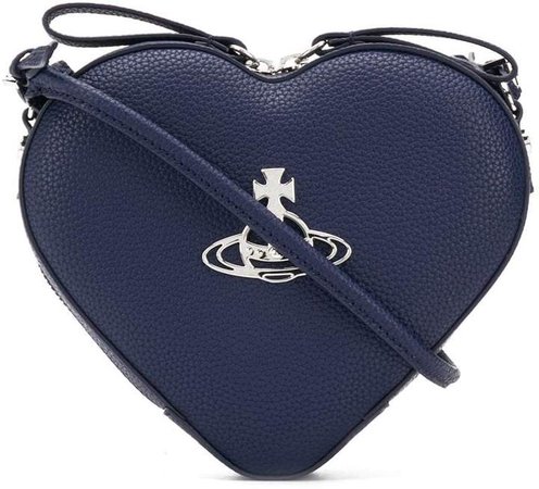 logo plaque heart-shaped shoulder bag