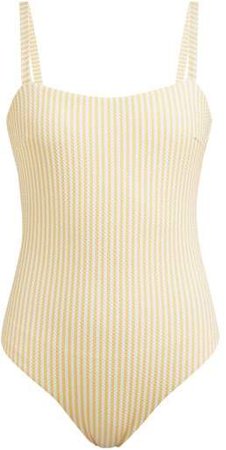 Asceno - Striped Swimsuit - Womens - Yellow