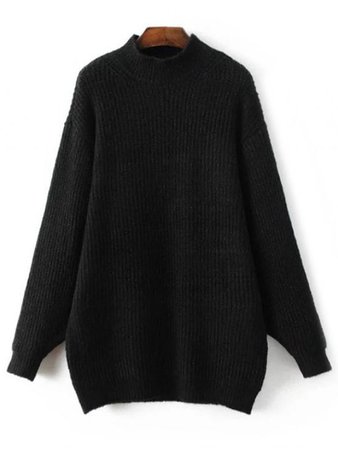 oversized funnel neck black sweater - Google Search