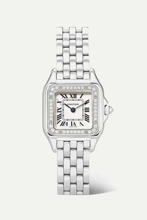 Cartier | Panthère de Cartier 27mm medium stainless steel and diamond watch | NET-A-PORTER.COM