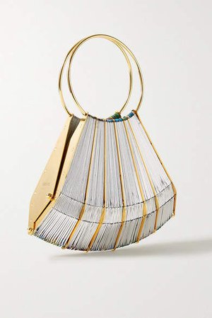 Vanina - Le Vol Au Vent Gold-plated And Woven Tote - Silver