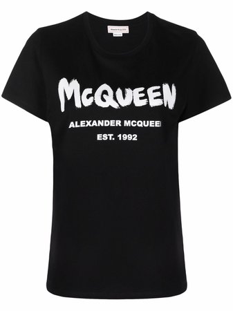 Shop Alexander McQueen logo-print T-shirt with Express Delivery - FARFETCH