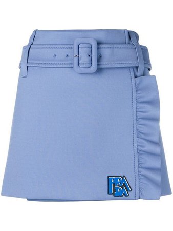 Prada Technical Jersey Ruffle Skirt - Farfetch