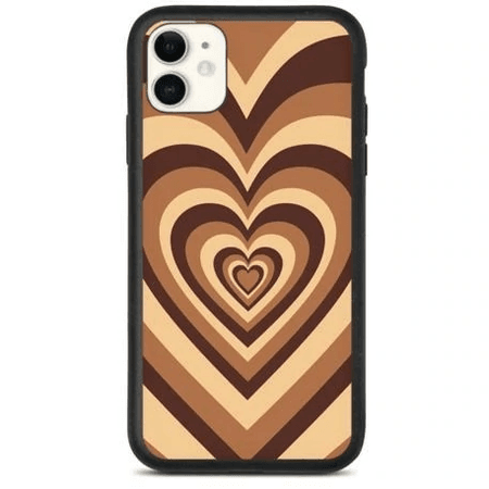 brown heart phone case