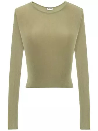Saint Laurent ribbed-knit Cropped Top - Farfetch