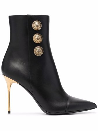 Balmain Roni Leather Ankle Boots - Farfetch