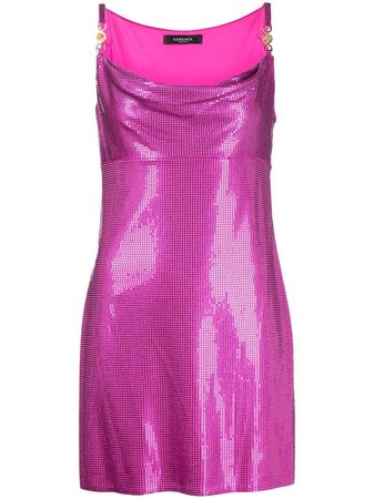 Versace disc-embellishment Mini Dress - Farfetch