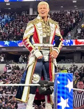 WWE Cody Rhodes White Military Leather Coat - Oskar Jacket