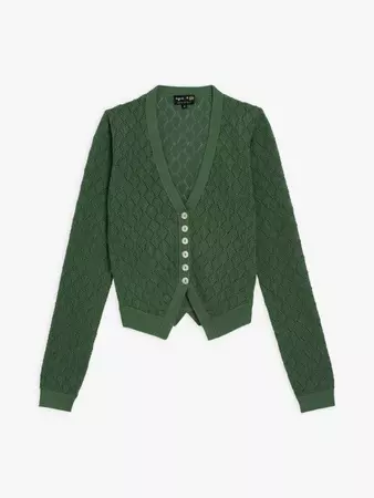 green Valentin cotton cardigan | agnès b.