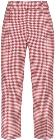 houndstooth cropped trousers