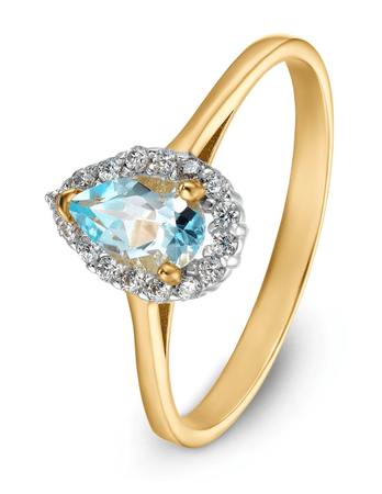 gold blue ring