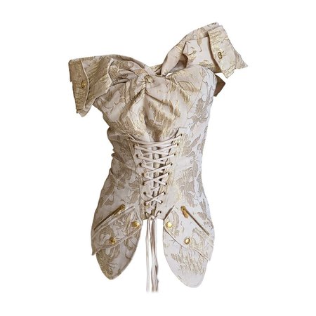 Dior by Jhon Galliano gold jacquard corset top