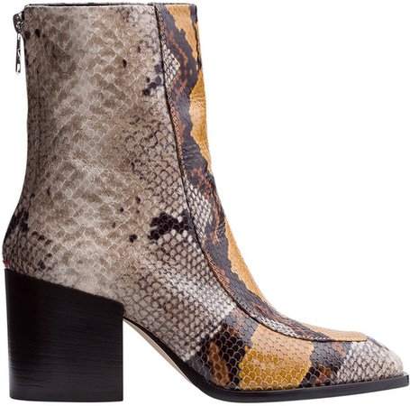 Aeyde Lidia Snake-Embossed Leather Boots