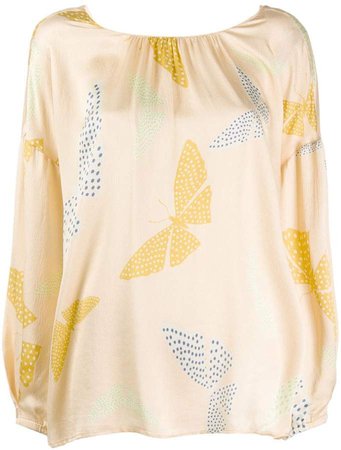 butterfly print blouse