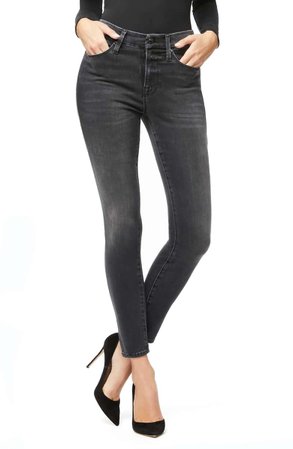 Good American Good Legs High Waist Crop Skinny Jeans (Black058) (Regular & Plus Size) | Nordstrom