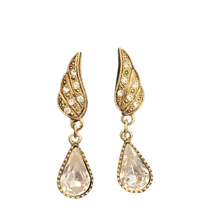 vintage gold diamanté earrings