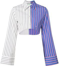 Off-White cropped striped shirt